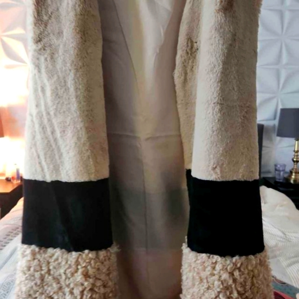 Shearling long vest